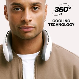 Portable Neck Fan Rechargeable – Personal Travel Fan for Men & Women – Cooling Neck Ring Blows Cold Air, Battery Powered Wearable Fan for Gym, Office & Outdoor, Neck Air Conditioner, Camping Gift Idea