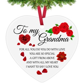 Christmas Ornaments Gifts for Grandma Grandmother Grandma Gifts from Grandchildren Grandma Gifts for Christmas Birthday Mothers Day Ceramic Ornament New Grandma Gifts Granny Retirement Gifts