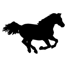 Sassy Stickers Western Running Horse Black Decal Window Sticker