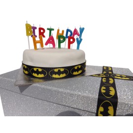 2m x 22mm BAT Super Hero Character Grosgrain Ribbon for CAKE'S Birthday Cakes Gift WRAP Wrapping Ribbon Cards Craft Shoelaces