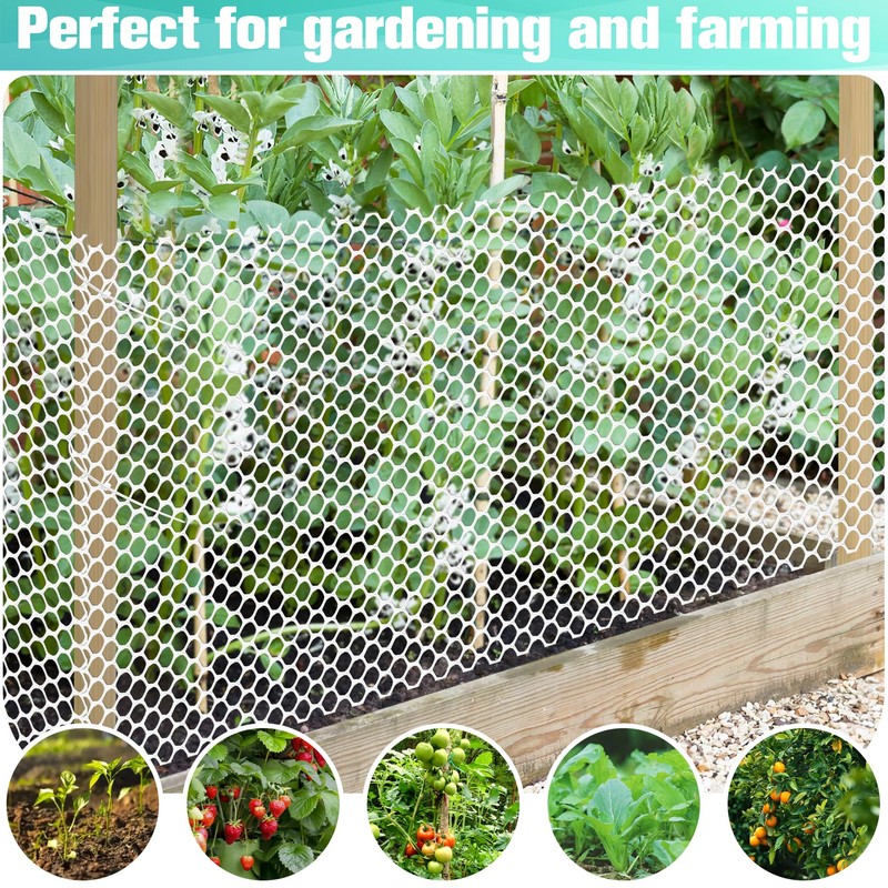 Plastic Mesh Fence Sheet 15.7IN x 10FT - 0.3IN Opening