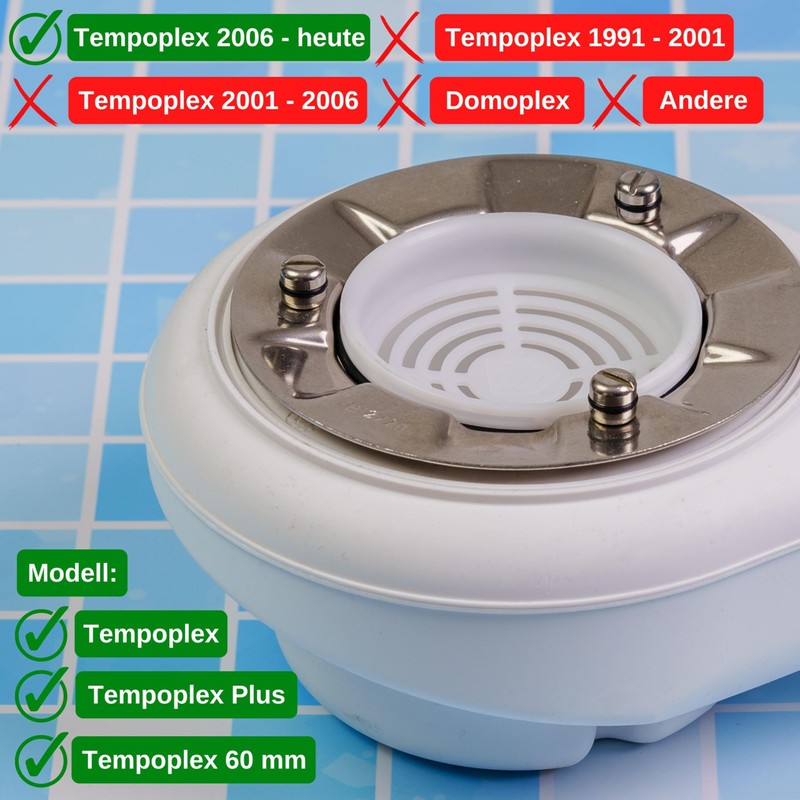 Immersion Pipe with Hair Filter, Compatible with Viega Tempoplex, Diameter