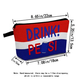 MoCaliduccious Soda Pop Print Makeup Bag Retro Beverage & Can Design Cosmetic Bag Retro Drink Makeup Bag Gift for Birthdays Xmas Retro Enthusiasts Pop Art Cosmetic Organizer