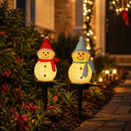 Solar Snowman Garden Light for Christmas Décor – Color-Changing LED Stake Light for Yard, Lawn & Pathways