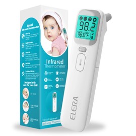 Elera Ear Thermometer for Kids, Baby Thermometer with Forehead and Ear Mode for Adults, Infant, Kids and Toddler, Touchless and 1 Second Reading with Fever Alarm and Mute Function, LCD
