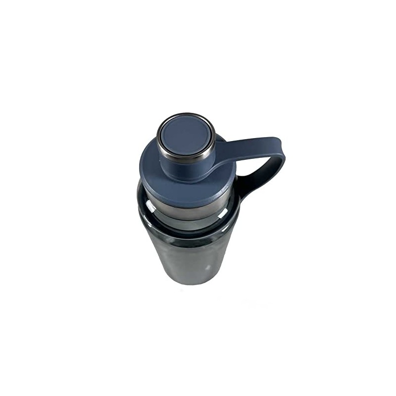 Termo de plástico transparente para agua de 1000 ml (AZUL)