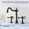 BWE Black Widespread Faucet for Bathroom Sink 3 Hole 8