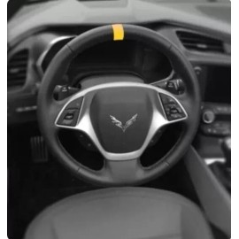 23766 C8 Corvette COMPETITION YELLOW STEERING WHEEL VINYL STRIPE (2 X 5 Inches)