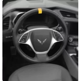 23766 C8 Corvette COMPETITION YELLOW STEERING WHEEL VINYL STRIPE (2 X 5 Inches)