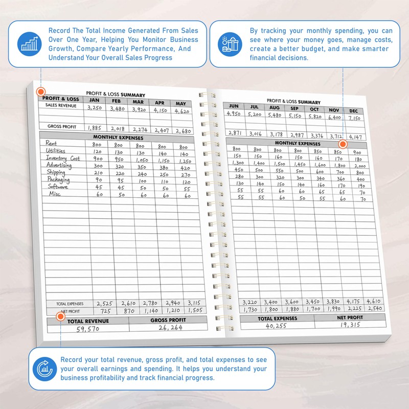 Income and Expense Planner, 54 Sheets (108 Pages)