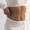 Chaioe Rhinestone Belly Chain Silver Crystal Belly Waist Chains Tassel