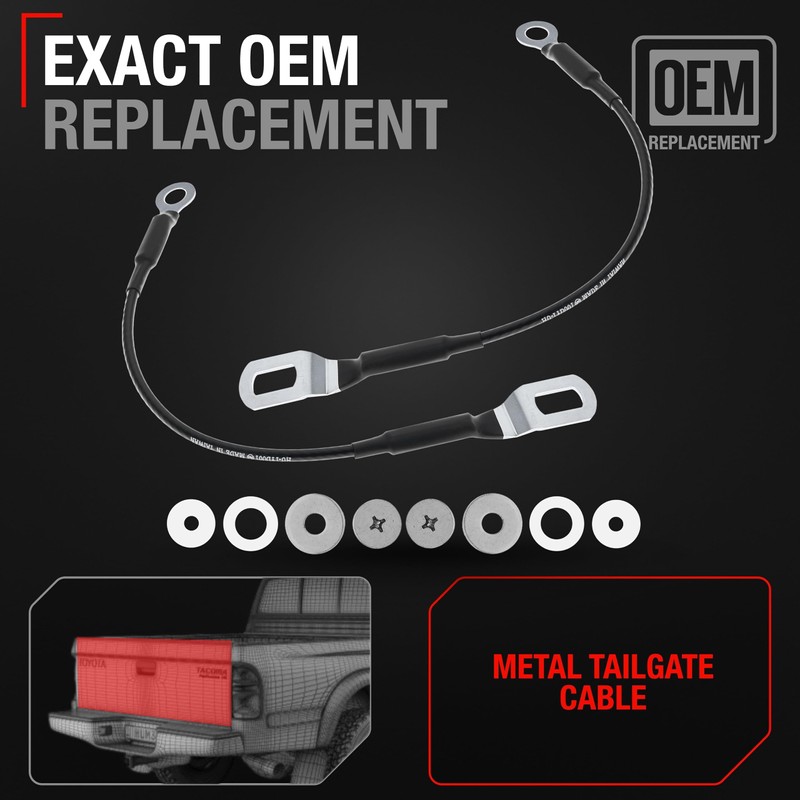Tailgate Support Cable Replacement Set, Rear Driver & Passenger Side