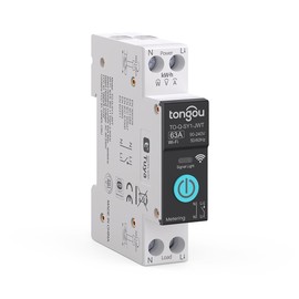 TONGOU DIY 1P+N Hutschiene WiFi Smart Schalter|63A WLAN Intelligenter Relais Schalter|iOS Android App|TUYA/Smart Life App Fernbedienung|für Smart Home|Mit Metering|Sprachsteuerung und Zeitmessung