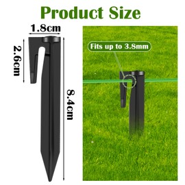 GROFIS Pack of 100 Ground Pegs for Robotic Lawnmower Boundary Cable, Hook Ground Anchors Made of Sturdy PP, Pegs Ground Spikes Nail for Lawn Robot Boundary Wire Tent Camping, Compatible with Worx Gardena
