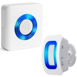 Caregiver Pager Indoor Motion Sensor Alarm Room Bed Alarms and Fall Prevention for Elderly Dementia Patients/Mailbox Alert Device for Home (1 Pager+1 Sensor)