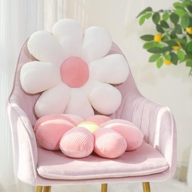 diyannuo 2 PCS Flower Pillow, Flower Shaped Throw Pillow Cute Chair Seat Cushion for Bedroom and Living Room Décor