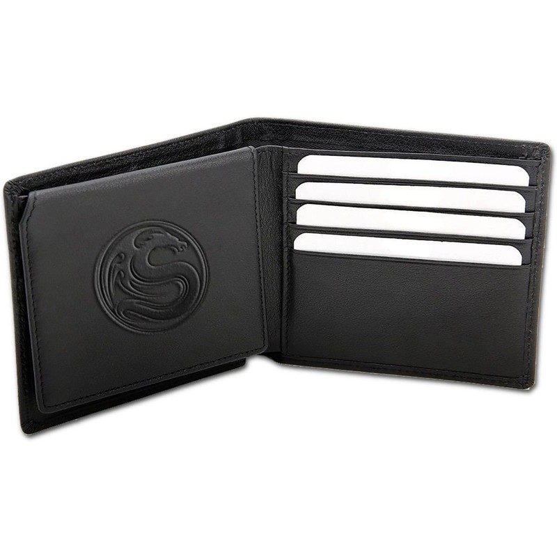 Wolf CHI - Bi-Fold Simulated Soft Leather Wallet -Black