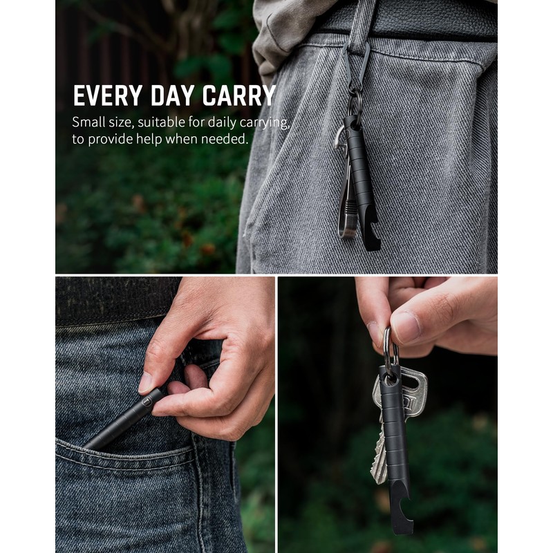 TISUR Keychain Pry Bar, Titanium Mini EDC Prybar Multitool with