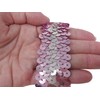キラリ手芸部 No.1700スパンコールブレード収縮性タイプ_ピンク色_幅3.0cm×長さ2ｍ巻き シークイン sequin