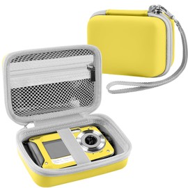 Leayjeen - Funda resistente e impermeable para cámara digital compatible con HICSHON/Trsunow/YISENCE/EUXOR/Yiffecal/ZNIARAKL/QUNVAL, 2.7K submarino Full HD - Amarillo (solo carcasa)