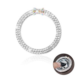 Car Push Start Button Cover Butterfly Bling Car Accessories for Women Crystal Rhinestone Engine Start Ring Decal Sparkling Car Interior Accessories for Women Key Ignition Knob Bling Ring Sticker