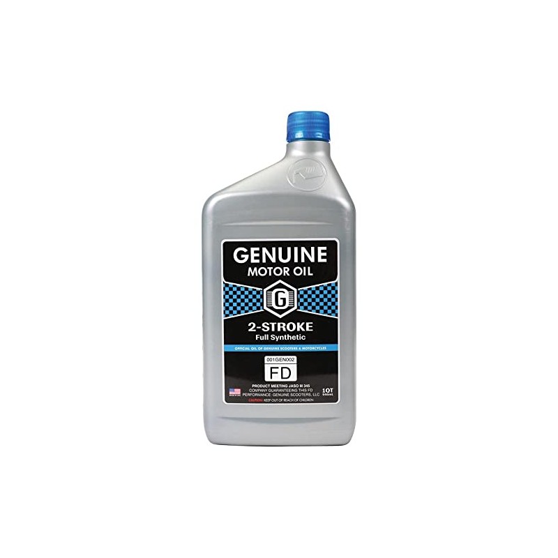 Genuine 2T Motor Oil (Full Synthetic JASO FD); 1 Quart