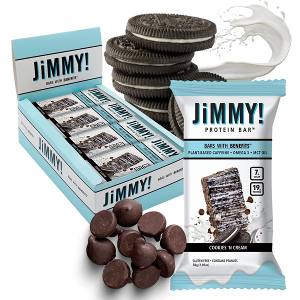 JIMMYBAR JiMMY'S! Functional Protein Bar - Cookies and Cream -12