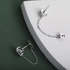 Chain Earrings Cubic Zirconia Stud Earrings Sterling Silver CZ Studs