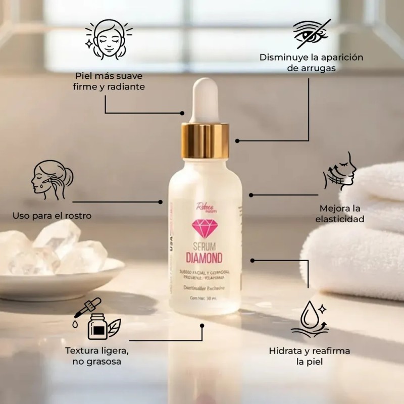 Colágeno Hidrolizada Líquido (puro) Serum Diamond 30ml 4pzas