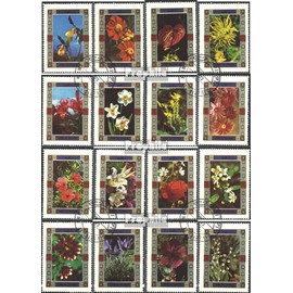 Prophila Collection UMM al Kaiwain 1034A-1049A (kompl.Ausg.) gestempelt 1972 Blumen (Briefmarken für Sammler) Pflanzen/Pilze