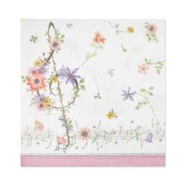 FRONTIA Designed Paper Napkins, Music Flower, 3-Ply 10 pcs per 1 Pack, Fold Disposable Decorative Lunch Dinner Napkins, for Wedding Tea Bridal Baby Shower Tableware Party (6 Packs, Bulk Pack)