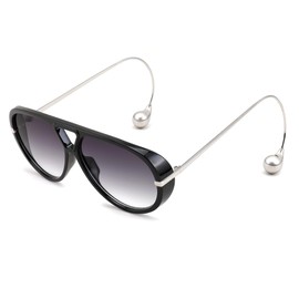 FEISEDY Oversized Aviator Sunglasses With Earring Design for Women Large Big Frame Luxury Designer Shades for Ladies B0296