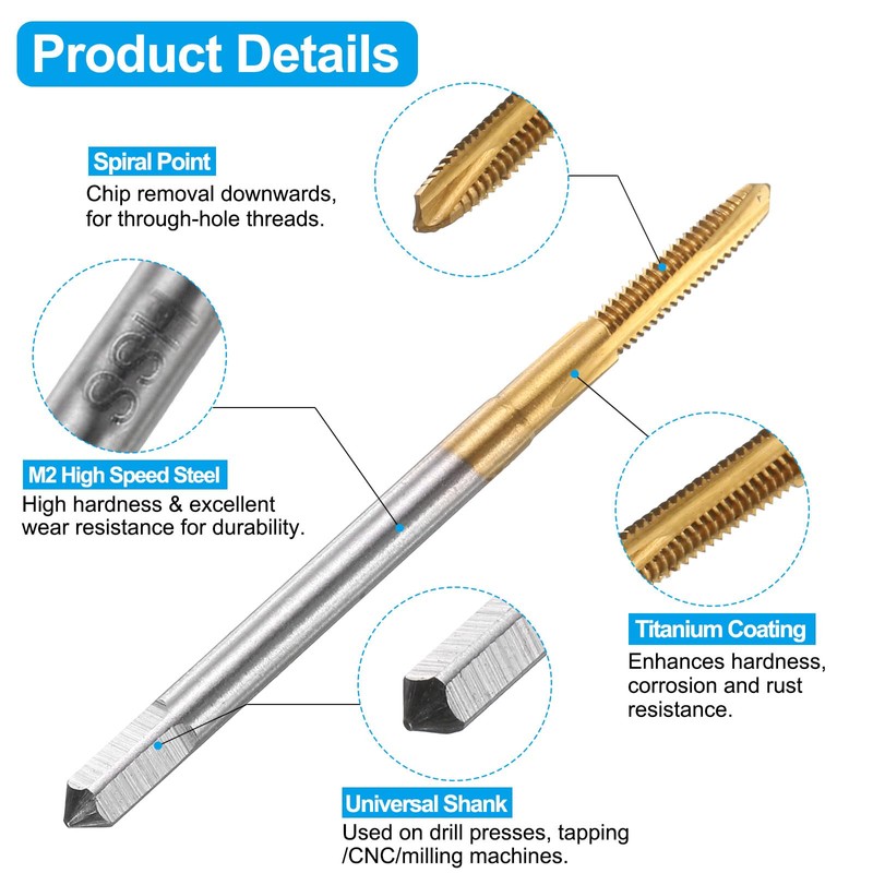 sourcing map Tap and Drill Bit Set, 2pcs M2.5 x