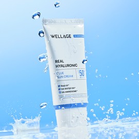 Wellage Real Hyaluronic Blue Sun Cream 50ml (SPF50+/PA++++) / Rapid cooling moisture soothing / 웰라쥬 리얼 히알루로닉 블루 선크림 50ml (SPF50+/PA++++) / 급속쿨링 수분 진정
