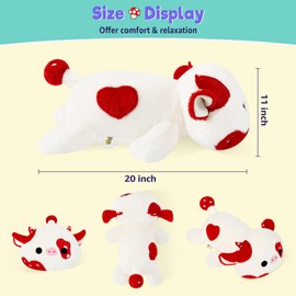 Onsoyours Original Weighted Mushroom Cow Stuffed Animals, 4.0 lbs Weighted Plush for Stress Relief - 20" Large Soft Cow Pillow Gifts for Kids & Adults
