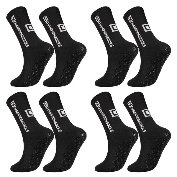EULAPGOE Football Socks for Men and Women, 4 Pairs Sports Socks Football Non-Slip Grip Football Socks for Football Basketball Running