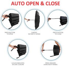 Liberty Imports 3 Pack Umbrella Windproof Travel Umbrella - Wind Resistant, Compact, Light, Automatic, Strong Steel Shaft, Small and Portable - Backpack, Car, Purse - Men and Women (Set 1) | Liberty Imports