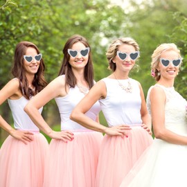 Herz Sonnenbrille, Herzbrille Perle Sonnenbrille Herz Weiß für Hochzeit Party Reise Karneval Geburtstag, Geschenk für die Braut zu Sein