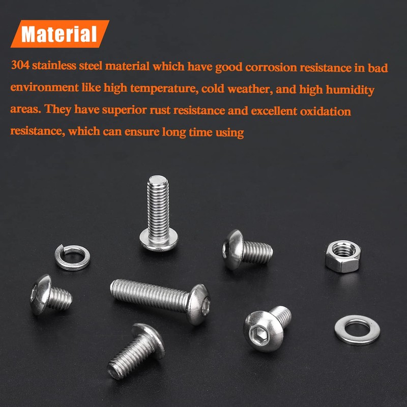 HELIFOUNER 240 Pieces M5 x 6mm /8mm /10mm /12mm /16mm