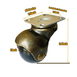 4 Pack Swivel Casters Ball Casters for Universal Furniture – 360° Smooth Rolling Swivel Heavy Duty Wheels Easy Install Replacement Casters for Chairs Tables Cabinets More (2inch)