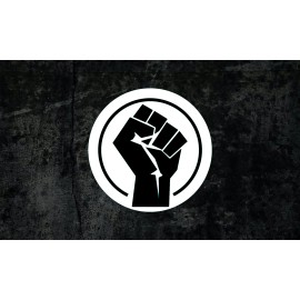 Revolt Raised Fist Resist Vinyl Decal Sticker  - White