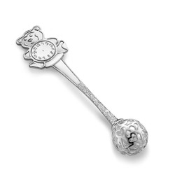 fish Boys Christening Gift Baby Rattle Real Silver Communion Gift, Sterling Silver