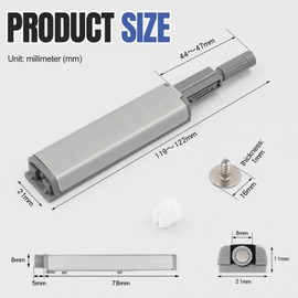 Pack of 10 Pressure Door Openers, Push to Open Door Opener, Cabinet Door Damper, Door Damper, Soft Close for Cupboard Drawers (with 40 Screws)