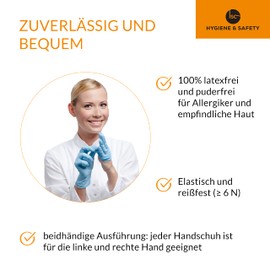 Disposable Nitrile Gloves Pack of 100 Black / White / Blue ISCHSNG01BL0100XXL XXL (11)