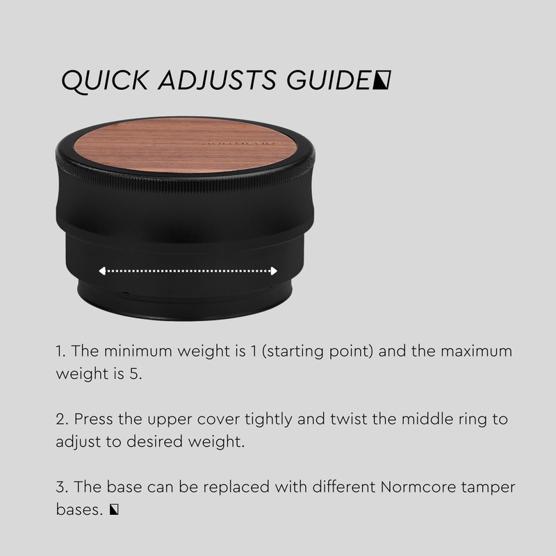 Normcore 53.3mm Palm Tamper, Adjustable Pressure Coffee Tamper, Espresso Calibrated