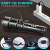 Garberiel Super Bright 900000Lumens XHP160 LED Flashlight Rechargeable Powerful Zoom