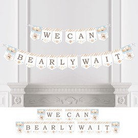 Big Dot of Happiness We Can Bearly Wait - Teddy Bear Baby Shower Bunting Banner - Party Decorations - Welcome Baby