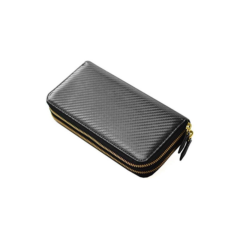 [Merge] MG-1866 Long Wallet, Round Zipper, Carbon Processing, Cowhide Leather,