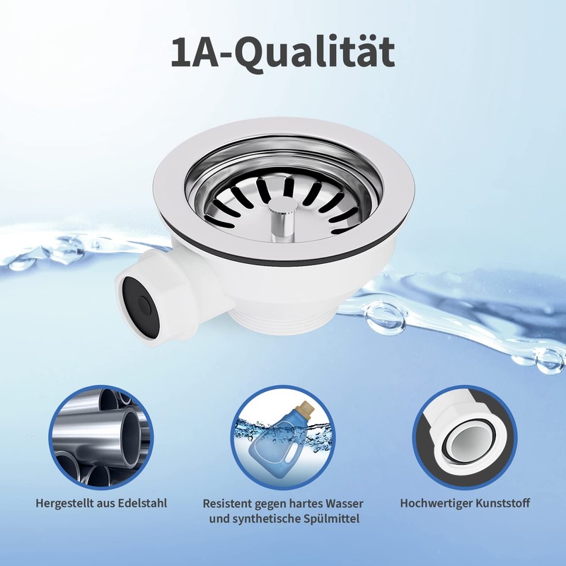 AQUADE Strainer Basket Valve 114 mm Drain Fitting Sink with