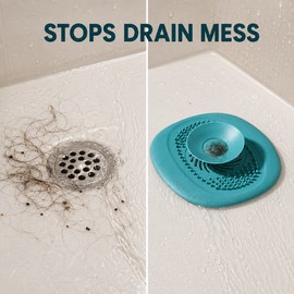 Anti-Blocking Drain Strainer for Bathroom & Kitchen - Flexible TPR Hair Catcher for Shower, Bathtub & Sink